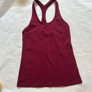 Lululemon Athletica cool Racerback Tank Top 8 burgundy wine *flaws read